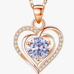 Heart Birthstone Pendant Necklace for Women