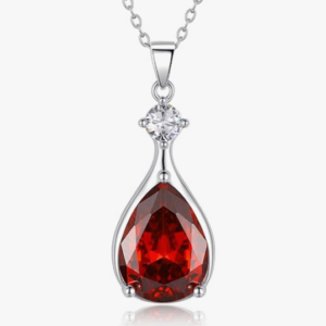 Ruby Red Crystal Pendant Necklaces